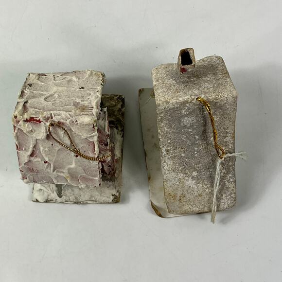 Vtg Japan Glitter House Ornaments Lot of 2 Cardboard Putz Style Christmas Decor - Picture 6 of 13